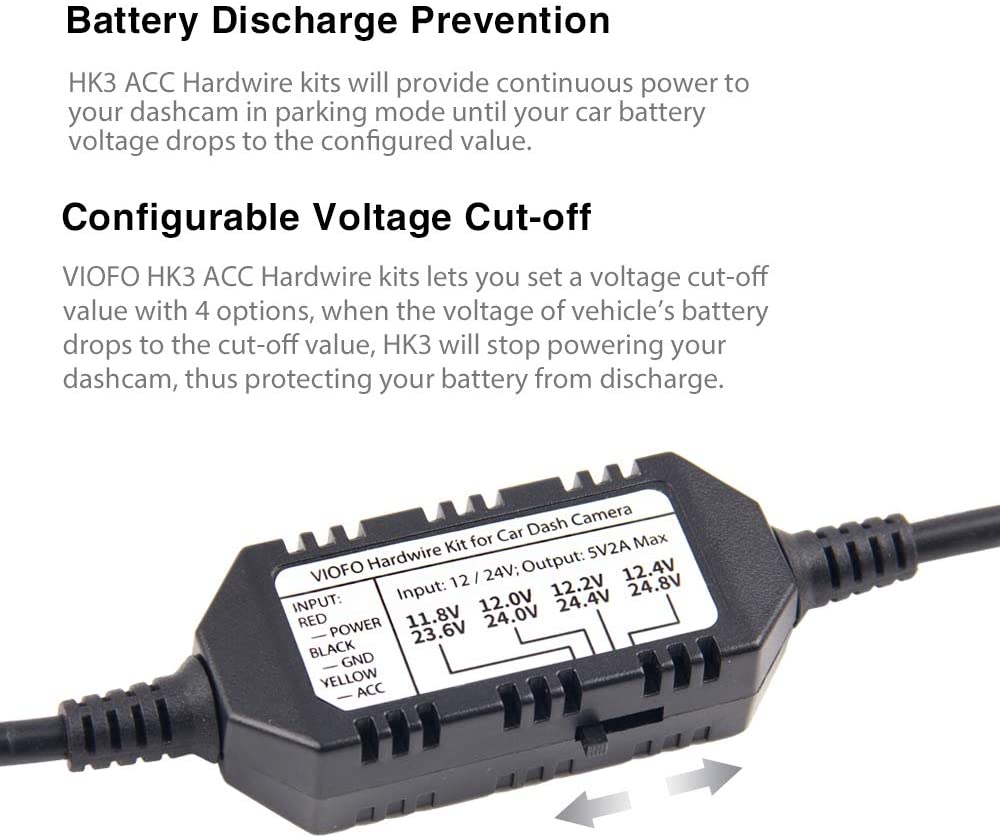 Viofo HK3 ACC Hardwire Kit for A129, A129 Plus, A129 PRO, A129 IR, A119V3
