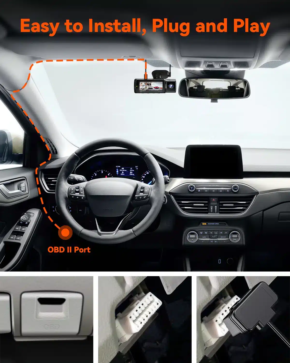 Vantrue Voltage Display OBD Cable