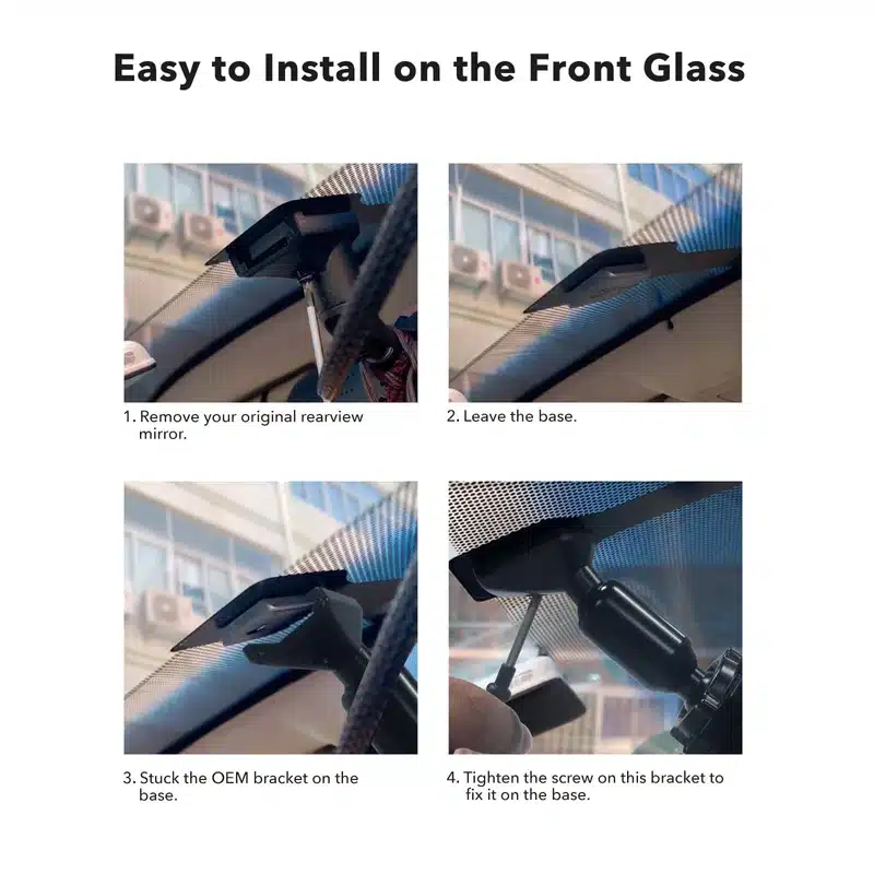Wolfbox OEM Mirror Bracket for G900 | G900 Pro | G900 TRIPRO | G850 | G850 Pro | G840S | G840H Dash Cam - Image 3