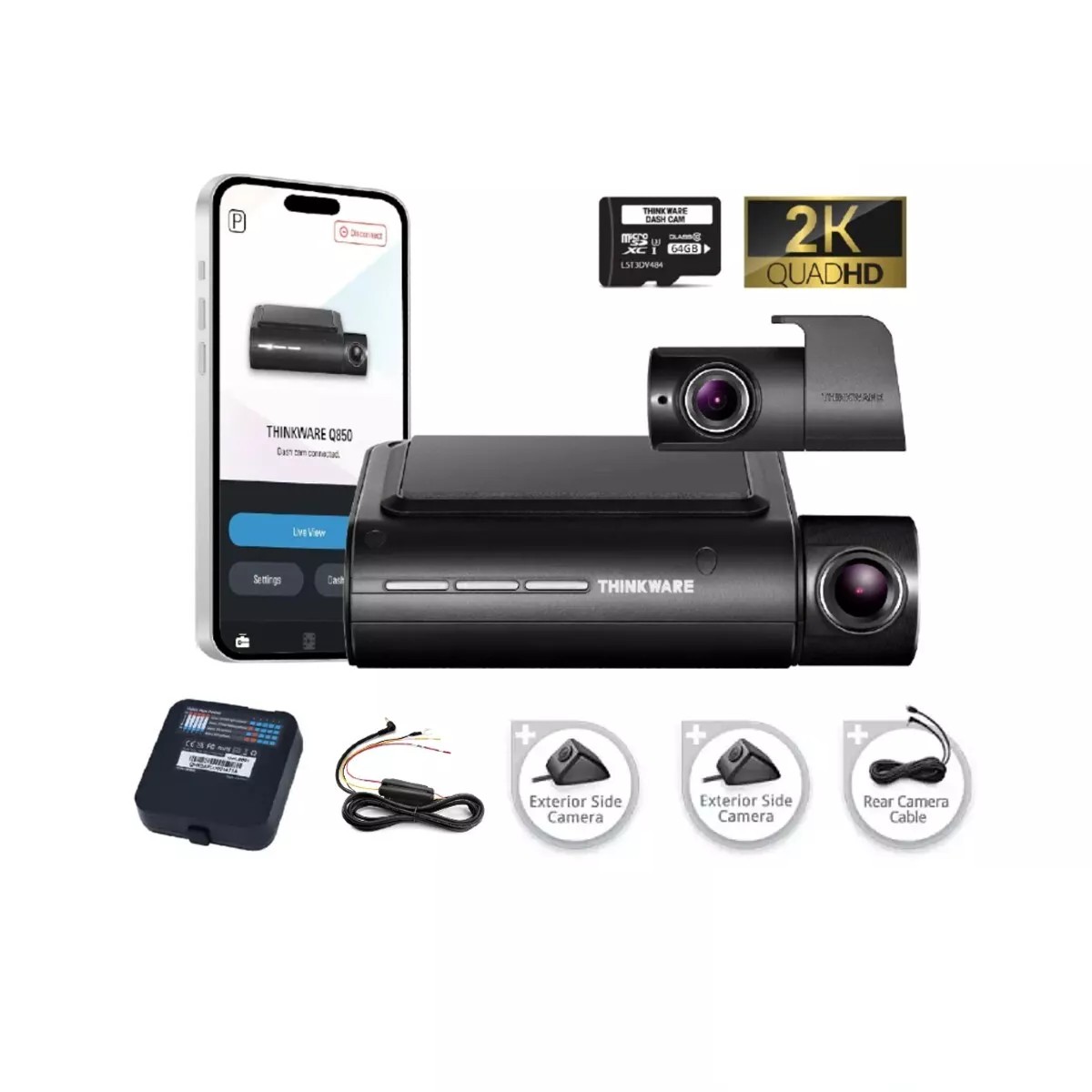 Thinkware Q850 2K Dual Dash Cam + Multiplexer Bundle #4