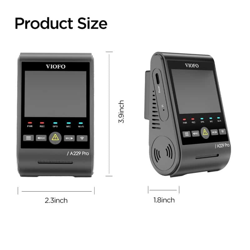 VIOFO A229 PRO 1CH 4K HDR FRONT DASH CAM WITH SONY STARVIS 2 IMX678 8MP SENSOR SUPER NIGHT VISION VOICE CONTROL 5GHZ WIFI GPS