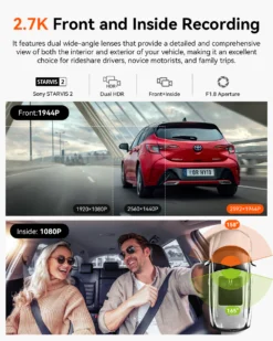 Vantrue N2X 2.7K Front & Interior Dash Cam + LTE Module + Hardwire Kit Bundle - Image 2