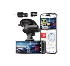 Redtiger F7NT Touch Screen 4K Dual Dash Cam w/ 128GB MicroSD Card