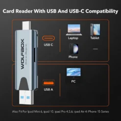 Wolfbox 2-in-1 MicroSD Card Reader - Image 2