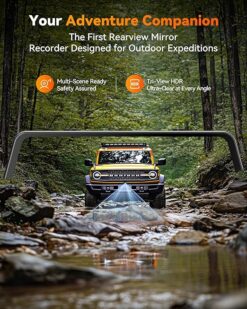 Wolfbox G900 TriPro Bumper Version 3 Channel Rearview Mirror Dash Cam w/ 256GB MicroSD Card - Image 5