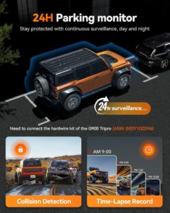 Wolfbox G900 TriPro Cabin Version 3 Channel 4K Rear View Mirror Dash Cam w/ 256GB MicroSD Card - Image 8