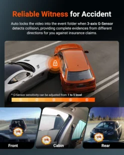 Vantrue N4S 3CH 2.7K Dash Cam with Triple Sony STARVIS 2, PlatePix License Plate Capture, 5GHz Wi‑Fi & Dual GPS Logger - Image 6