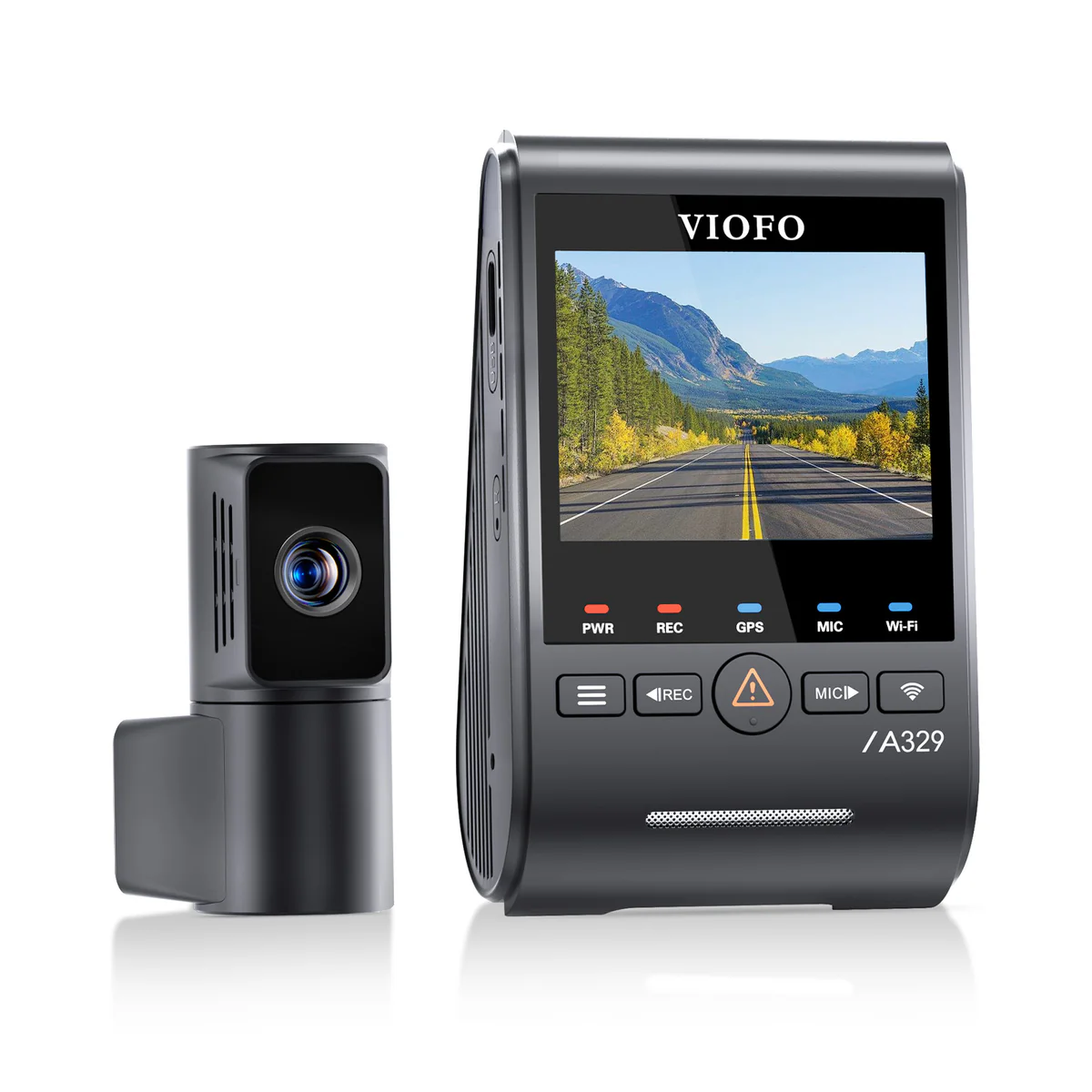 Viofo A329T 4K Dual Dash Cam 4K Front + 2K Telephoto Camera – 4K 60FPS, 4x Optical Zoom for License Plates, Wi‑Fi, Voice Control - Image 2