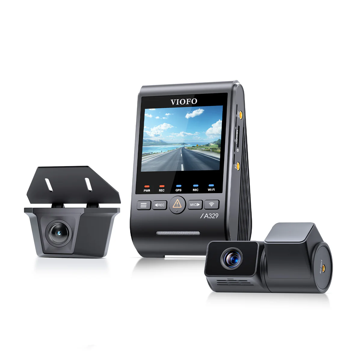 Viofo A329TW 3 Channel Dash Cam – 4K Front, 2K Telephoto 4x Zoom, 2K Waterproof Rear, STARVIS 2, Wi‑Fi 6, GPS - Image 2