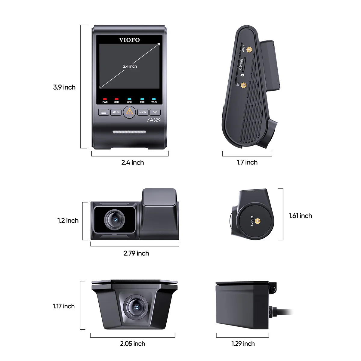 Viofo A329TW 3 Channel Dash Cam – 4K Front, 2K Telephoto 4x Zoom, 2K Waterproof Rear, STARVIS 2, Wi‑Fi 6, GPS - Image 5