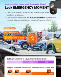 Vantrue S1 Pro Max 4K Front + 4K Rear Dual Dash Cam – Dual 4K Ultra HD, Night Vision, GPS & Parking Mode - Image 4