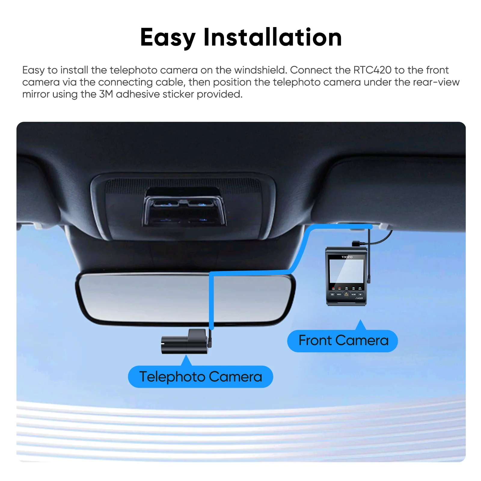 Viofo RTC420 2K HDR Telephoto Camera for A329 / A329S Dash Cam with 1M Cable Length - Image 4