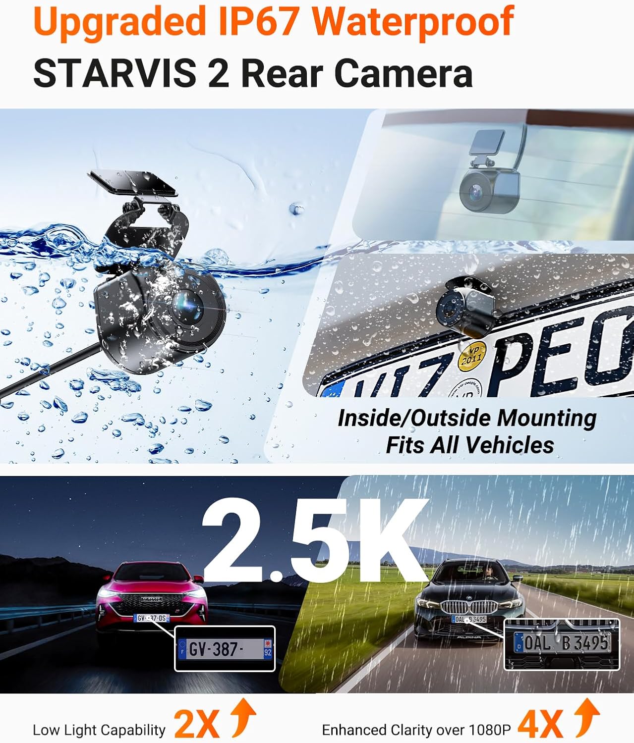 Vantrue N4 Pro S 4K Triple Channel Dash Cam with STARVIS 2, PlatePix License Plate Capture, 5GHz Wi‑Fi & GPS Tracking - Image 2