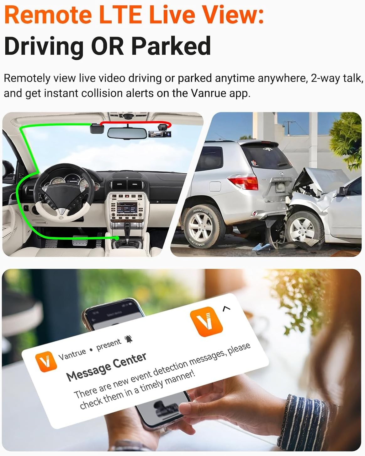 Vantrue N4 Pro S 4K Triple Channel Dash Cam with STARVIS 2, PlatePix License Plate Capture, 5GHz Wi‑Fi & GPS Tracking - Image 4