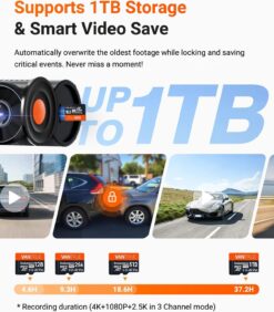 Vantrue N4 Pro S 4K Triple Channel Dash Cam with STARVIS 2, PlatePix License Plate Capture, 5GHz Wi‑Fi & GPS Tracking - Image 6
