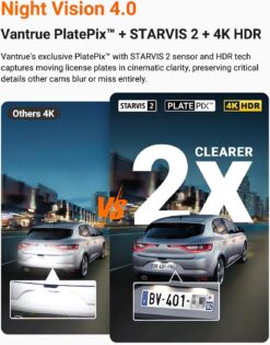 Vantrue N4 Pro S 4K Triple Channel Dash Cam with STARVIS 2, PlatePix License Plate Capture, 5GHz Wi‑Fi & GPS Tracking - Image 8