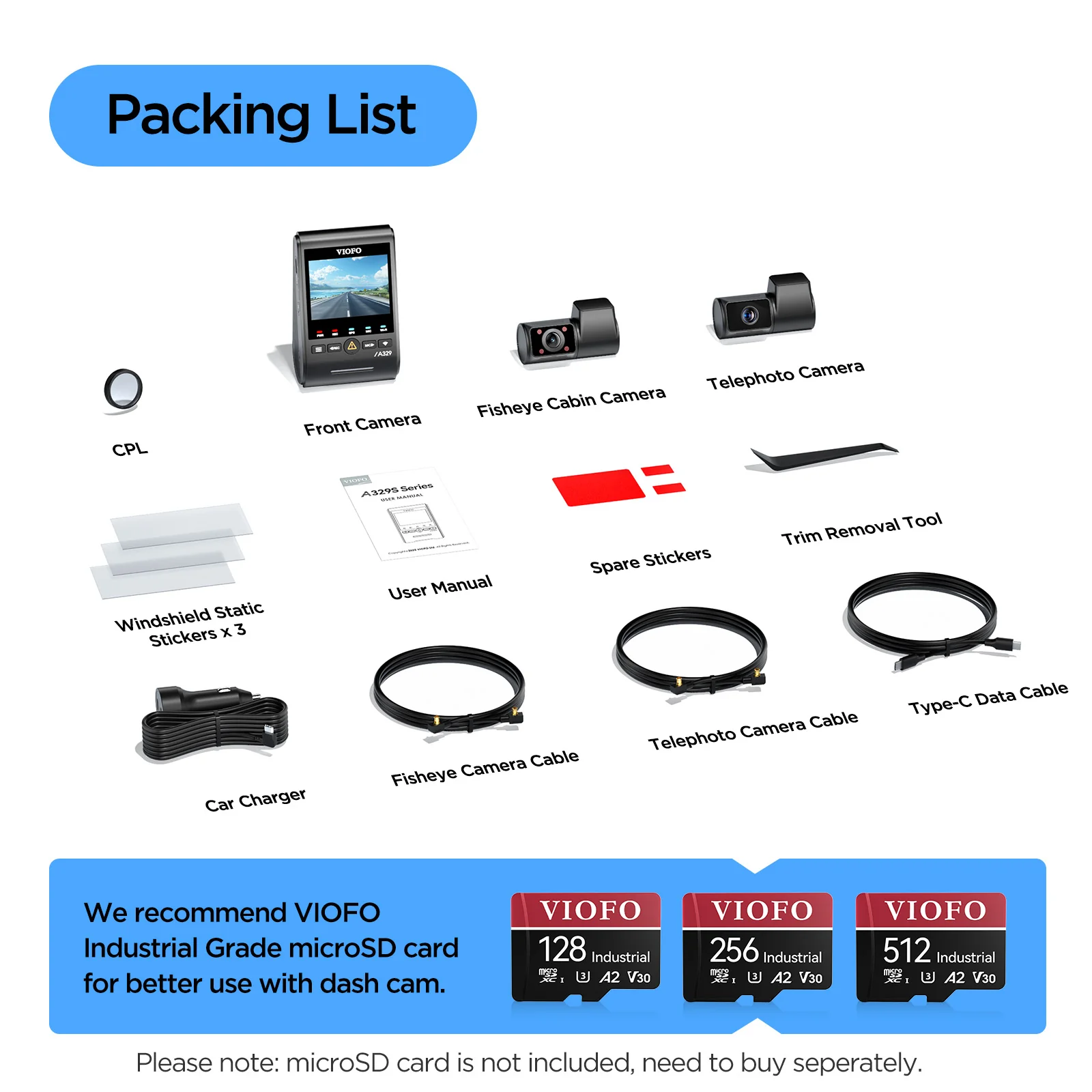 VIOFO A329TC 3 Channel Dash Cam – 4K Front, 2K Telephoto Zoom, 2K Cabin, STARVIS 2, GPS, Parking Mode - Image 7