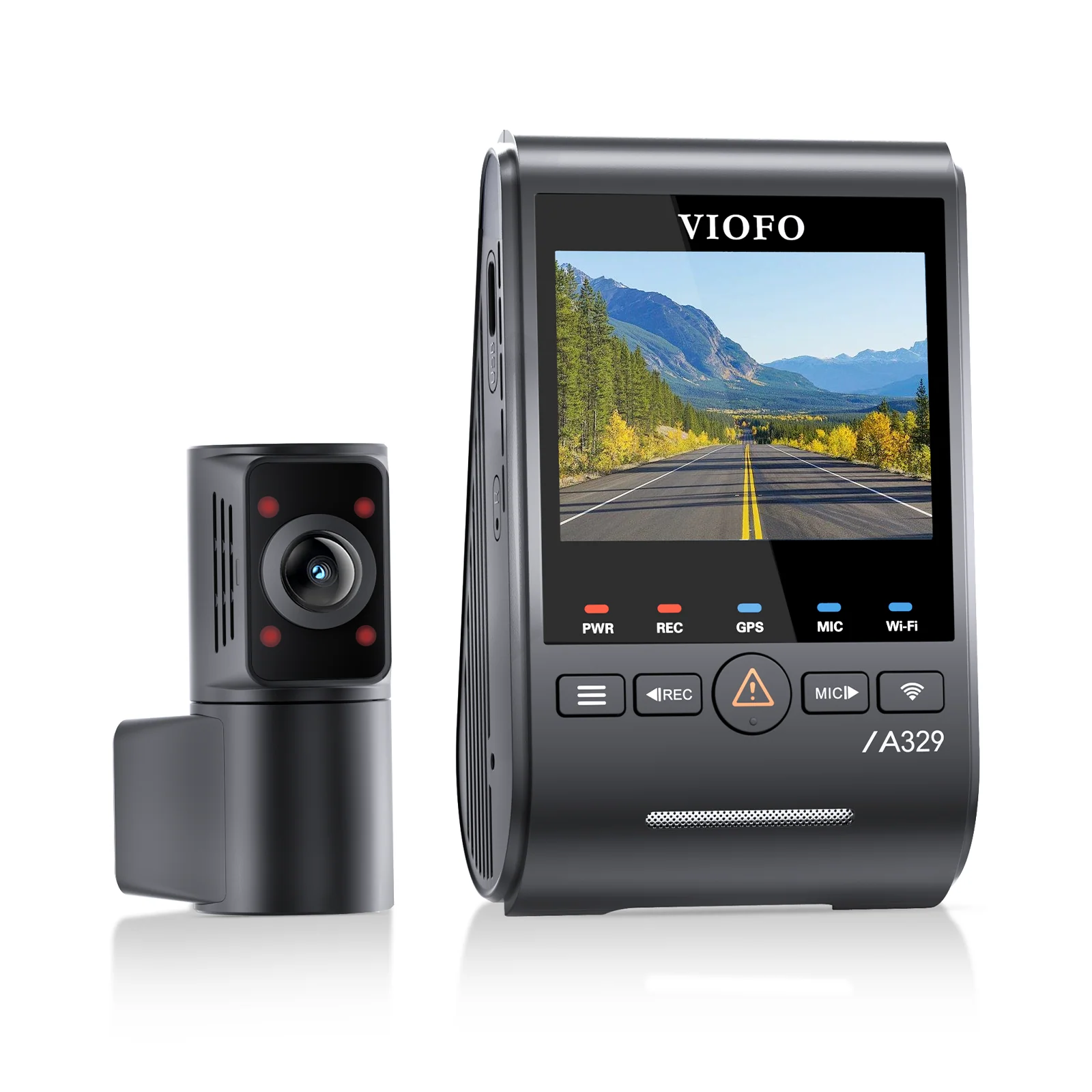 Viofo A329S 2CH IR 4K 60FPS Dash Cam – 4K Front + 2K Fisheye Interior, Sony STARVIS 2, Wi‑Fi 6, GPS, SSD Support - Image 2