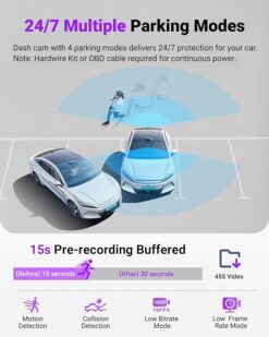 Vantrue S1 Pro Max Dual Dash Cam – 4K Front + 2.5K IP67 Rear, Dual STARVIS 2, HDR Night Vision, 5G Wi‑Fi, GPS - Image 3
