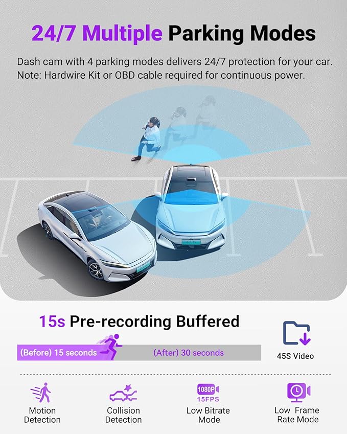 Vantrue S1 Pro Max Dual Dash Cam – 4K Front + 2.5K IP67 Rear, Dual STARVIS 2, HDR Night Vision, 5G Wi‑Fi, GPS - Image 3