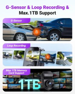 Vantrue S1 Pro Max Dual Dash Cam – 4K Front + 2.5K IP67 Rear, Dual STARVIS 2, HDR Night Vision, 5G Wi‑Fi, GPS - Image 5