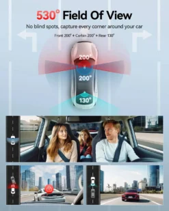 Redtiger VP20 530° 3-Channel IR Night View Dash Cam w/ 128GB MicroSD Card - Image 8