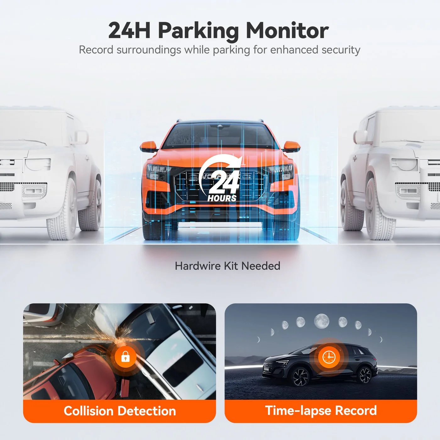 WOLFBOX G850 Pro 4K Wifi ADAS Front and Rear Mirror Dash Cam w/ 64GB MicroSD Card - Image 7