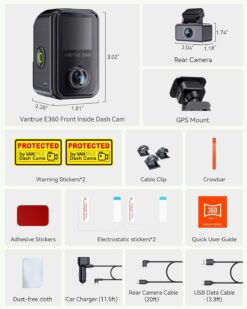 Vantrue E360 Plus 5.2K 585° Panoramic Dash Cam - Image 7