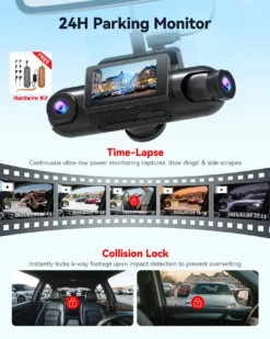 Redtiger VP40 4 Channel 2.5K Dash Cam Dual Sony STARVIS 2 HDR 5.8 Ghz WiFi Parking Monitor Dash Cam w/ 128GB MicroSD Card - Image 6