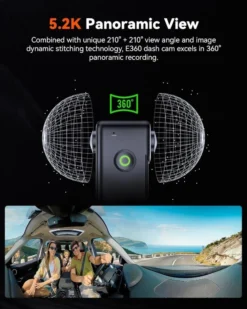Vantrue E360 5.2K 360° Panoramic Dash Cam - Image 6